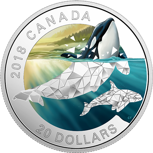 Pure Silver Coloured Coin - Geometric Fauna (570x570), Png Download