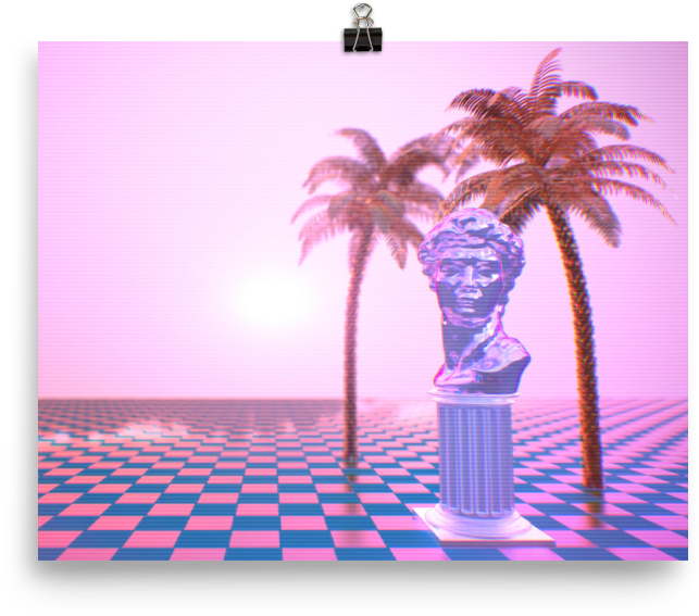 Digital Daze - Vaporwave David Background (1000x1000), Png Download