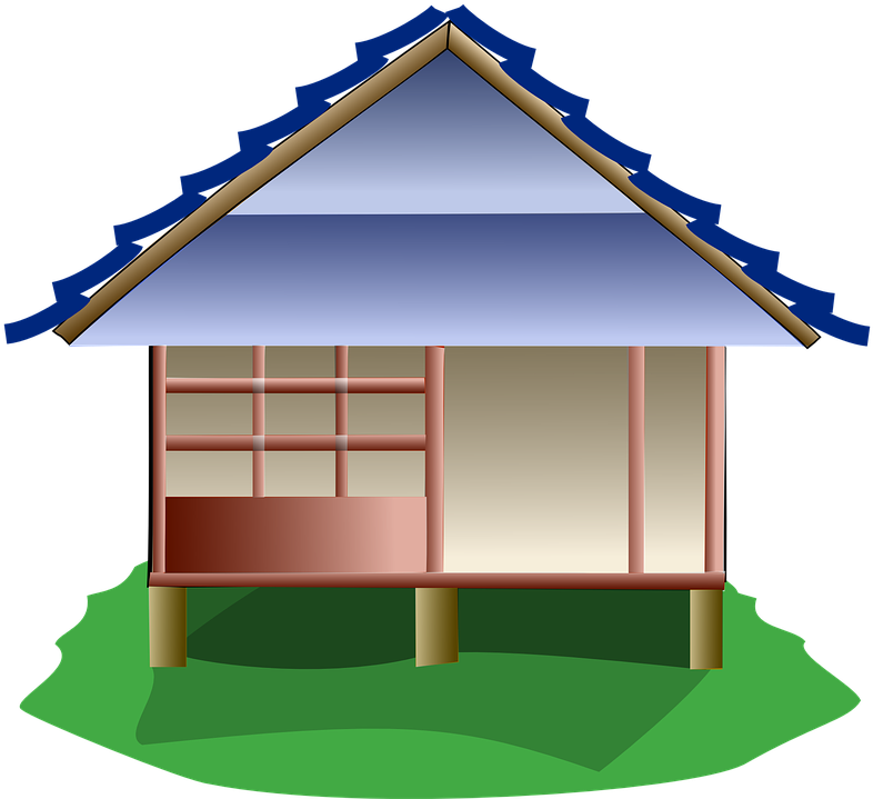 Cube Houses On Stilts Clipart - Japanese Home Clipart (795x720), Png Download