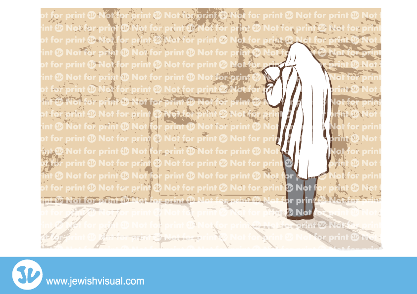 איש מתפלל בכותל - Western Wall (842x595), Png Download
