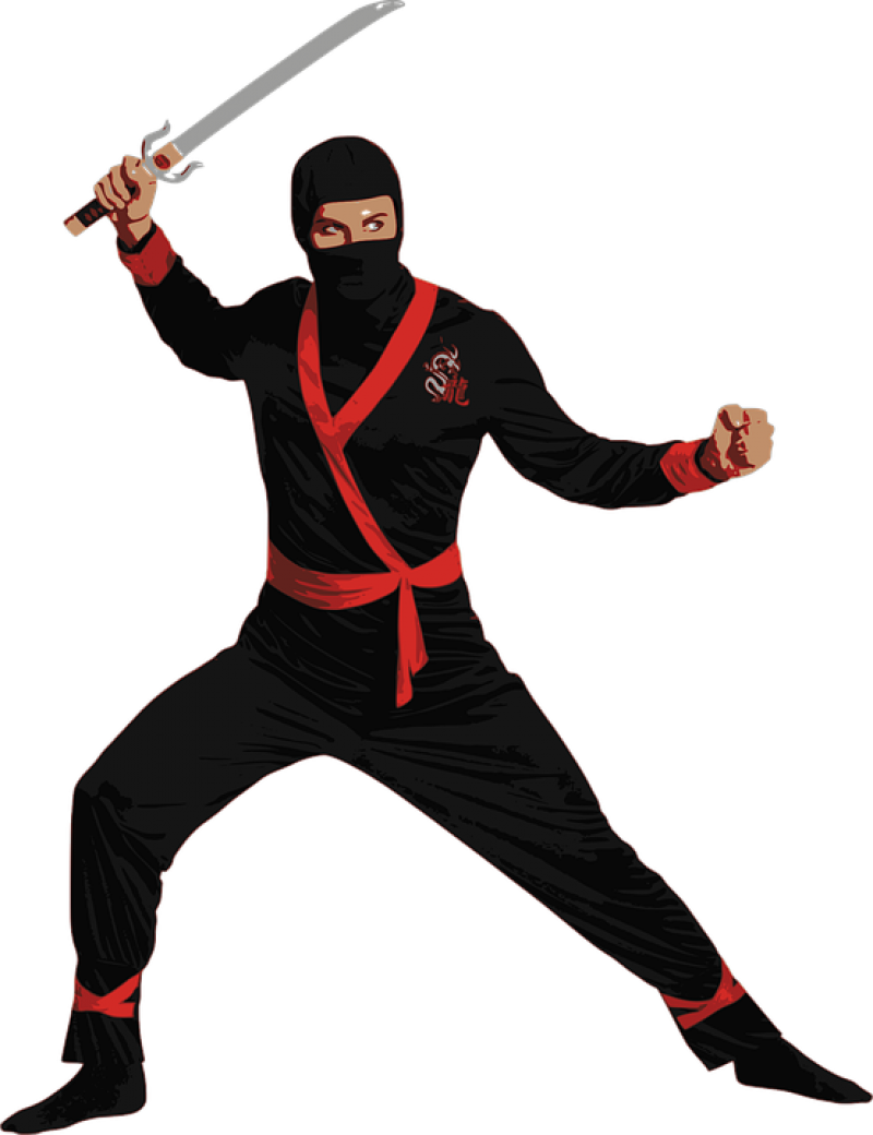 Disfraz Ninja Facil De Hacer (554x720), Png Download