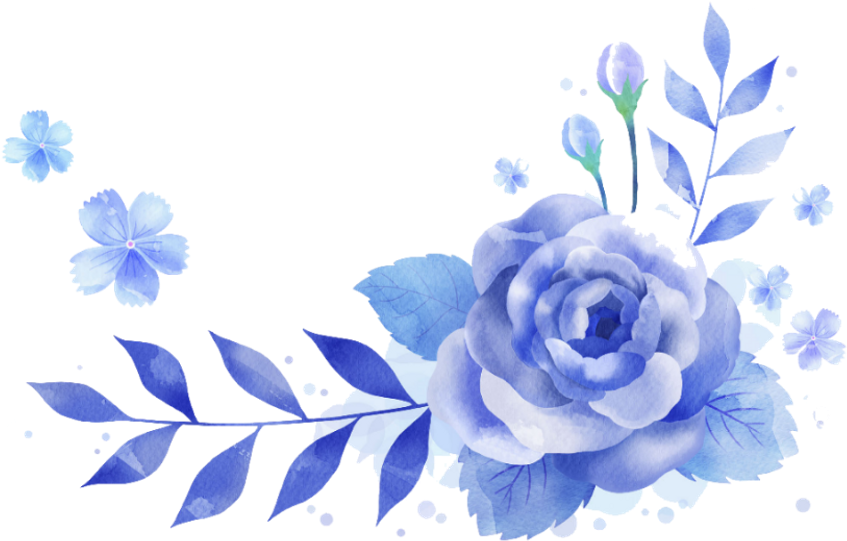 Bloom Flower Blue Frame Border Flowers White Bouquet - Blue Flower Png Hd Border (1024x1024), Png Download