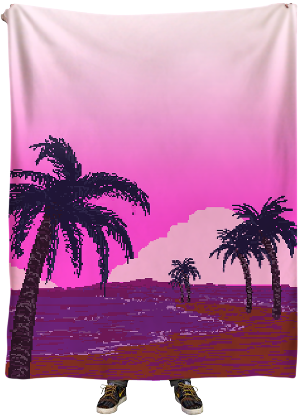 Pixel Paradise Blanket - All Over Print (700x859), Png Download