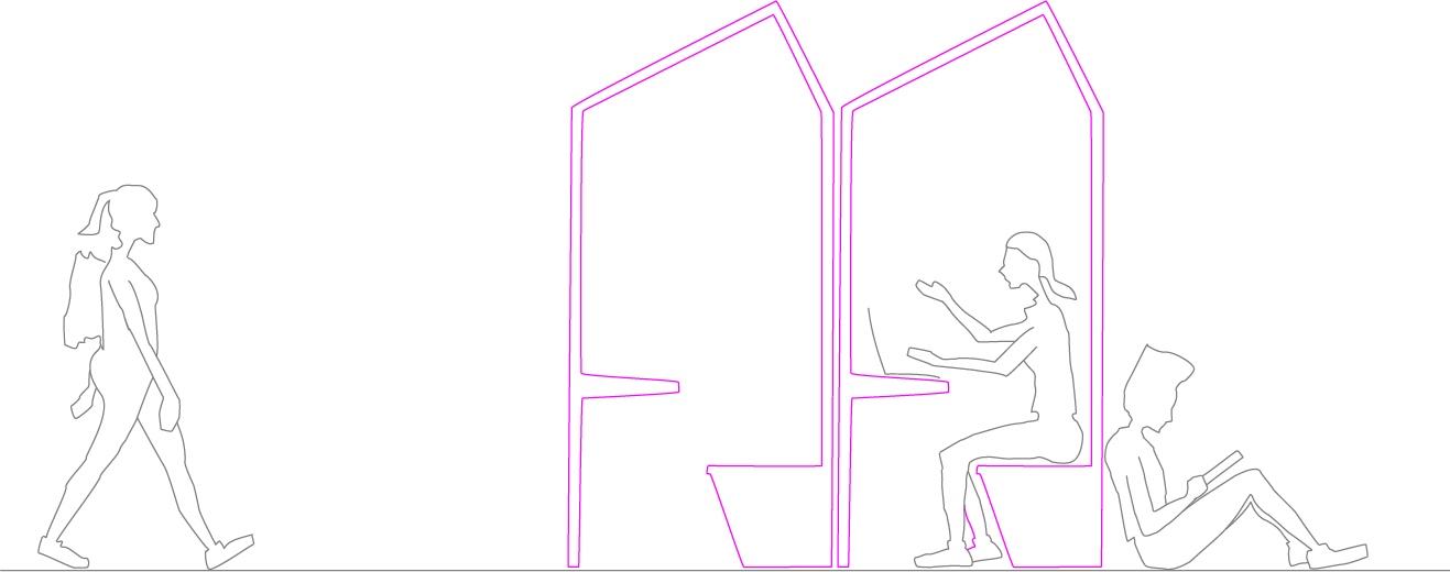 Private Talking Spaces Are Freestanding Pieces Of Occupiable - Illustration (1317x520), Png Download