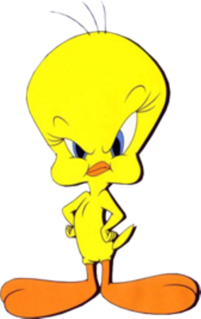 Tweety Looking Serious - Tweety Angry (409x650), Png Download