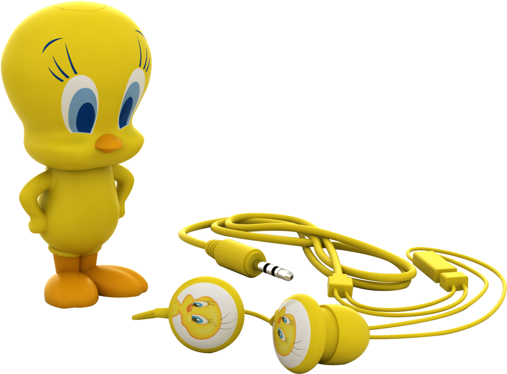 Tweety Earphones - Emtec Looney Tunes 8 Gb Usb Mp3 Player Tweety Bird (1150x850), Png Download