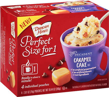 Caramel Cake - Duncan Hines Perfect Size Brownie (500x413), Png Download