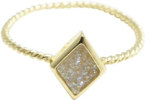 Sparkles Diamond White Druzy Ring - Ring (1024x580), Png Download