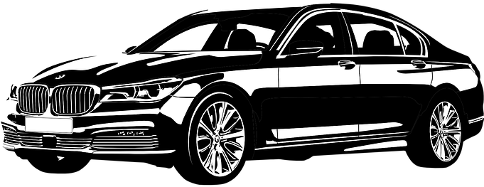 Bmw Seventh Series New Vip Car Expensive C - Bmw Logo Black And White (680x340), Png Download