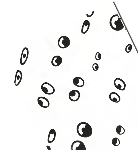 Googly Eye Bandana - Line Art (500x572), Png Download