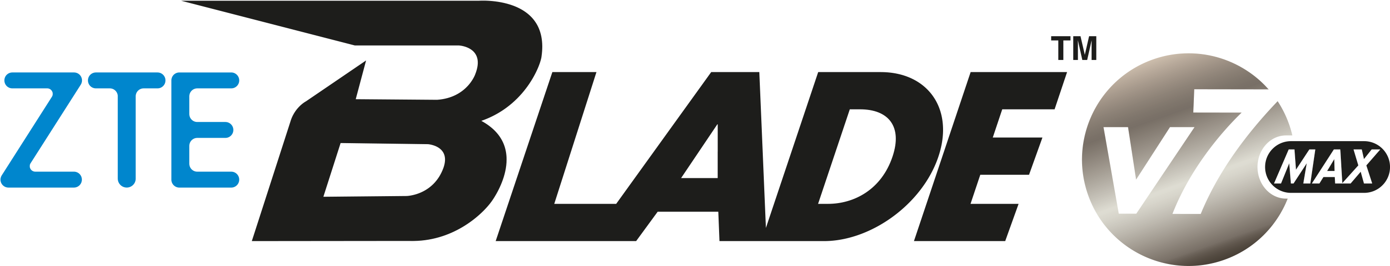 Blade V7 Max Black Zte - Zte Blade V7 Max Logo (2798x573), Png Download