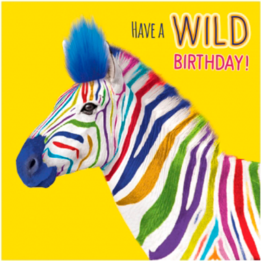 Birthday Funky Quirky Unusual Modern Cool Card Cards - Zebra (450x600), Png Download