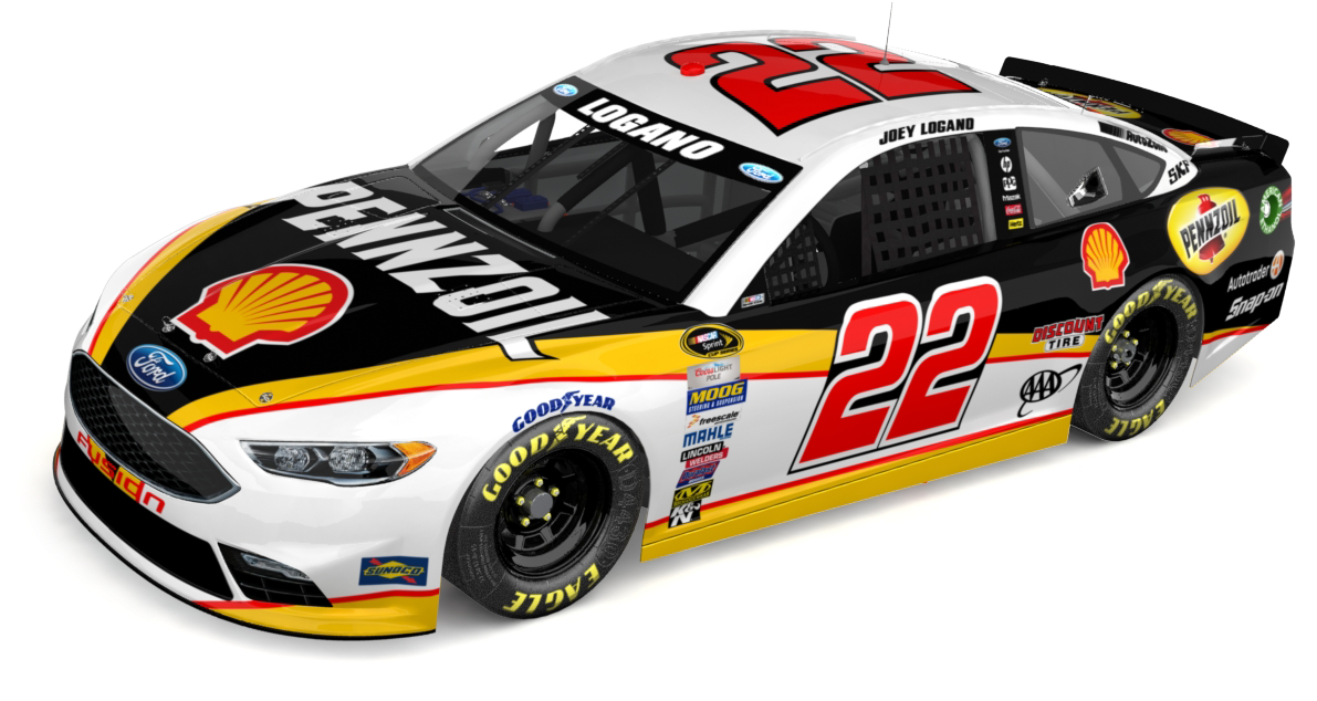 22 Ford Of Joey Logano Depicts First Primary For Shell - Joey Logano 2016 Throwback (1200x700), Png Download