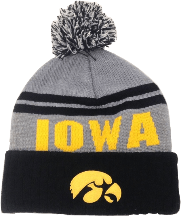 Iowa Hawkeyes Knit Beanie - Wrestling Hat Winter Usa (690x822), Png Download