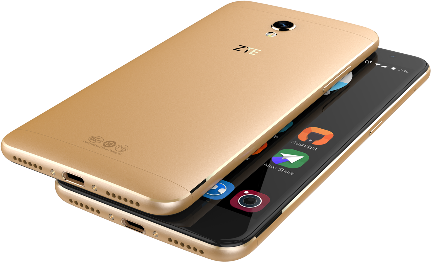 Zte Introduces Blade V7 And V7 Lite - Zte Blade V7 Gold (1600x1078), Png Download