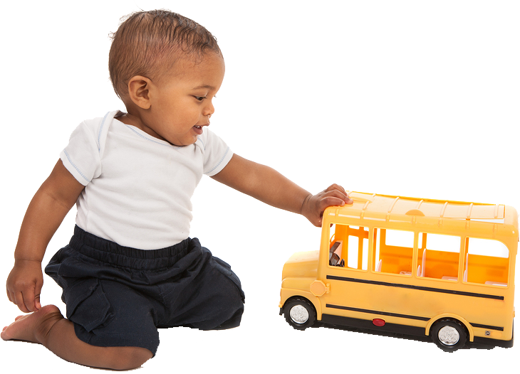 Welcome To Alma's - Black Baby With Toy (730x526), Png Download