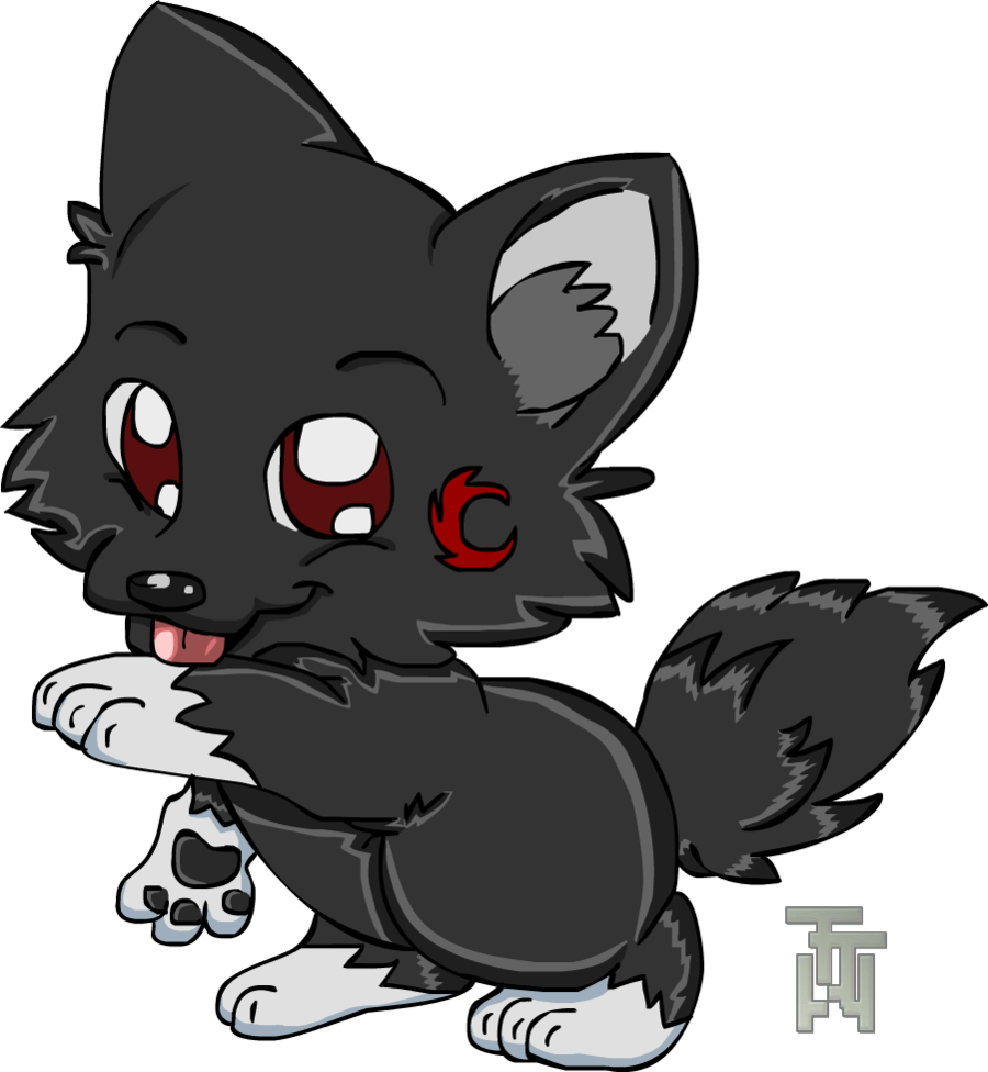 Chibi Shadwolf By The Tearful Wolf-d2zjjr6 - Cute Anime Wolf Kawaii (900x976), Png Download