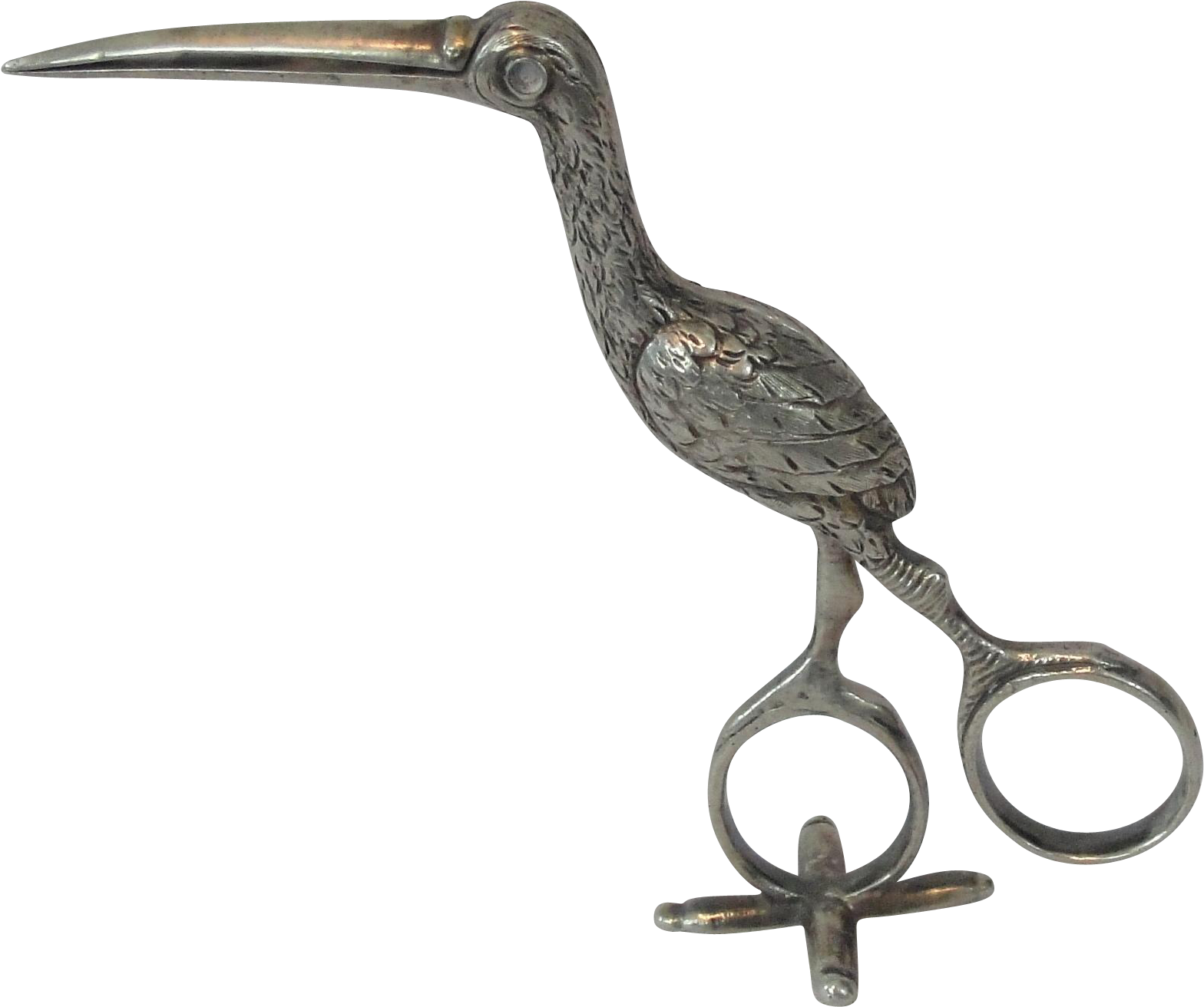 Antique German Sterling Silver Wolf & Kneel Stork Scissor - Limpkin (1567x1567), Png Download