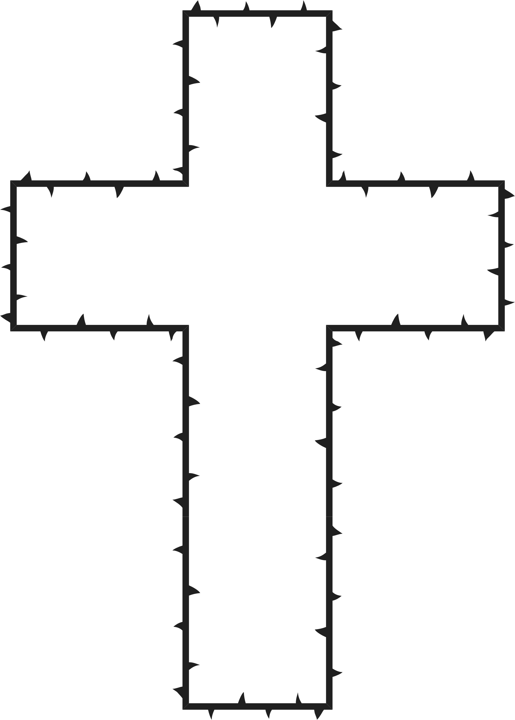 This Free Icons Png Design Of Thorns Cross (1670x2336), Png Download