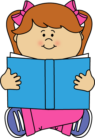 Warm Clipart Girl Happy Clip Art Image Little With - Girl Reading Clip Art (310x450), Png Download