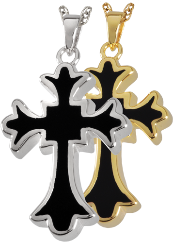 Tattoo Cross Urn Pendant - Cremation Memorial Jewelry: Sterling Silver Tattoo (500x500), Png Download