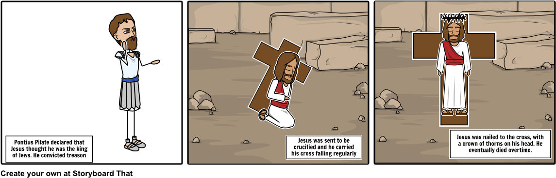 Jesus' Death - Cartoon (1164x385), Png Download