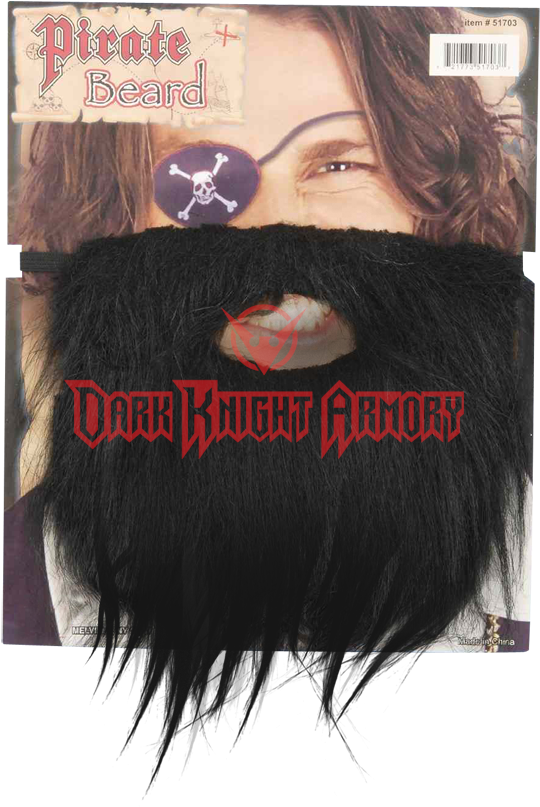 Pirate's Black Beard - Black Pirate Beard Fake Facial Hair Mustache Moustache (850x850), Png Download