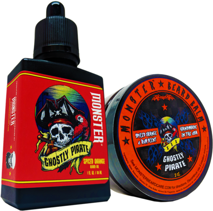 Ghostly Pirate Beard Oil And Beard Balm Combo By Monster - Beard (480x480), Png Download