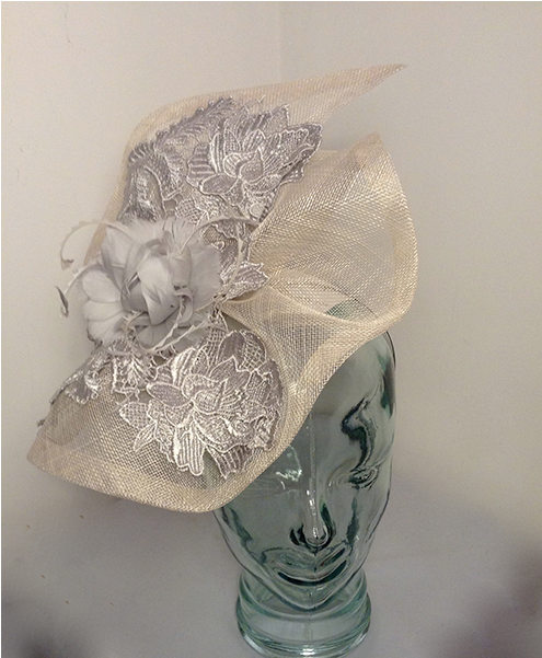 Small Light Grey Lace Beau - Headpiece (800x600), Png Download