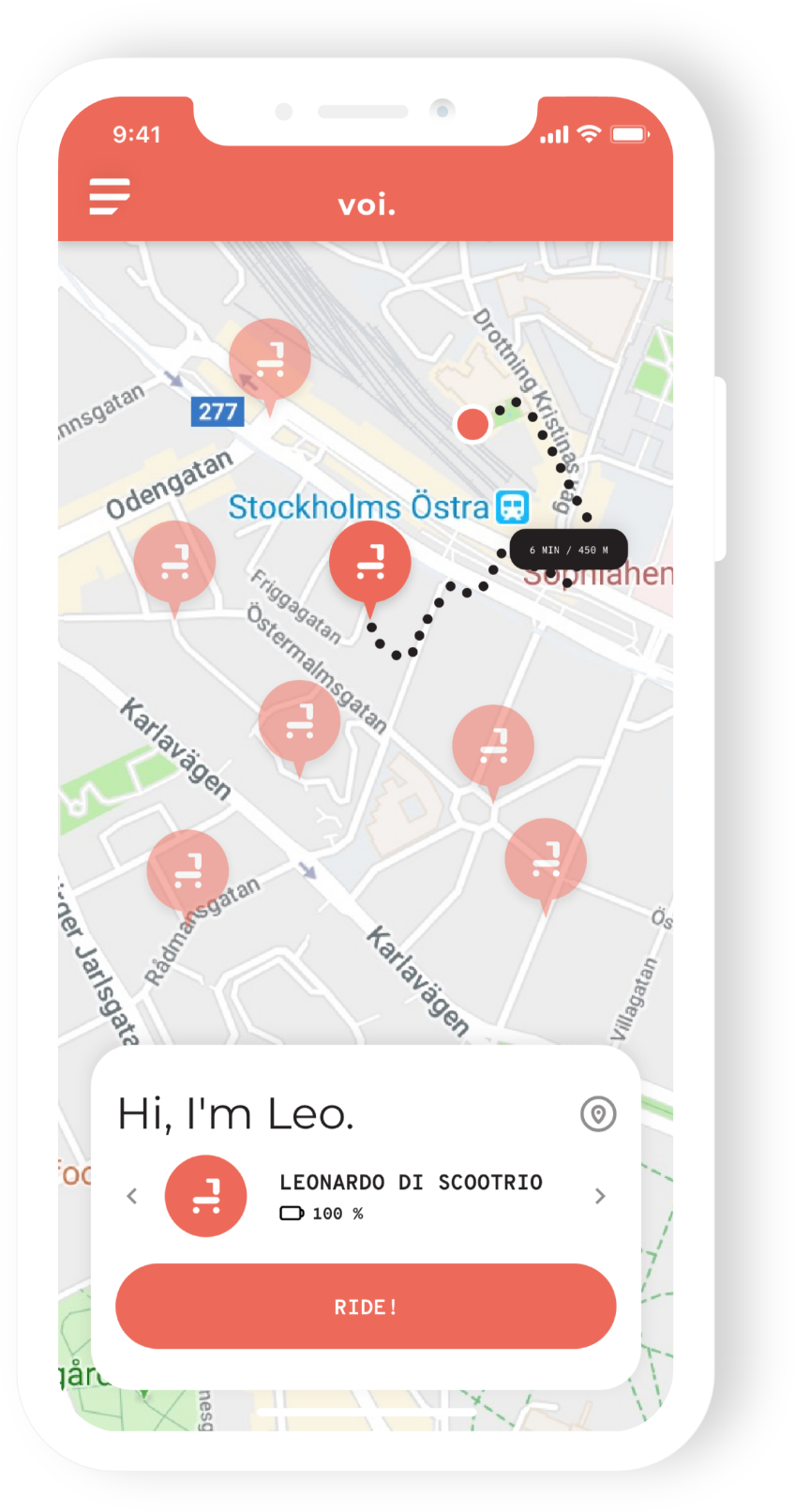 Find - Scooter Map Voi (934x1656), Png Download