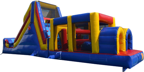 40′ Ready, Set, Slide Obstacle - 40 Foot Bouncy Castle (490x250), Png Download