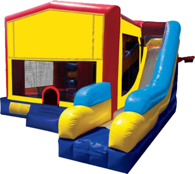 Canberra Jumping Castles Co - 6 In 1 Combo Bounce House (390x348), Png Download