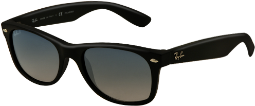 Ray Ban Rb2132 New Wayfarer Matte Black Polarised Sunglasses - Ray-ban Ray-ban New Wayfarer Sunglasses Rb2132-901/58-55 (500x300), Png Download