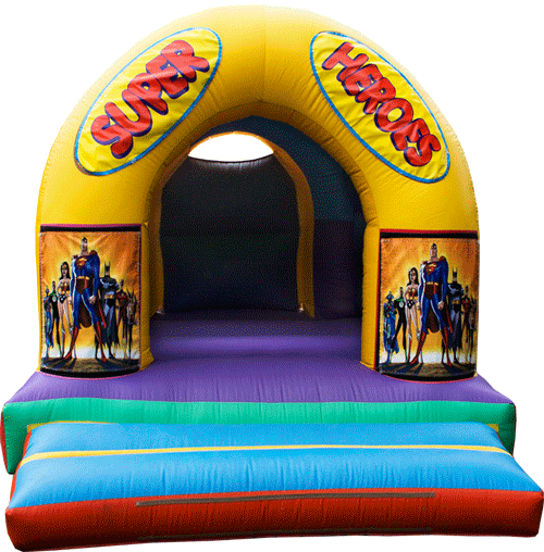 Super Heroes 10ft X 12ft Bouncy Castle Www - Bouncy Castle - Bouncer With Slide (9017) /outdoor (500x508), Png Download