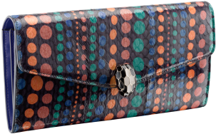 Wallet Pochette In Cold Shade Sea Snake Skin Featuring - Polka Dots Bvlgari Wallet (505x394), Png Download
