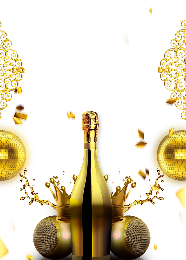 Champagne Bottle Download Transparent Png Image - Champagne Gold Png Clipart (650x938), Png Download