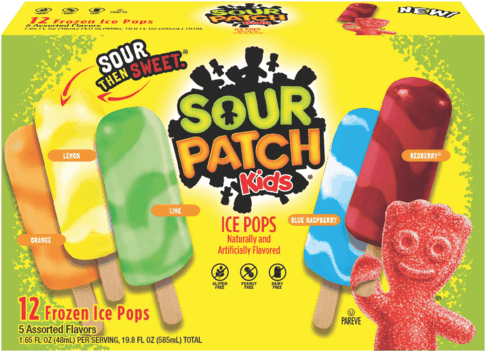 Sour Patch Kids Ice Pops (600x444), Png Download