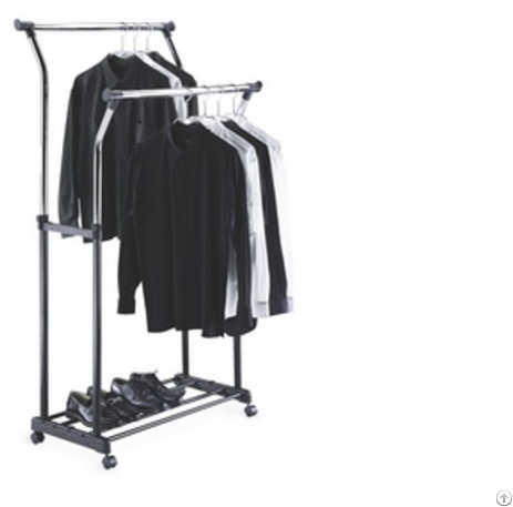 Double Adjustable Garment Rack - Organise It All 1719 Double Adjustable Garment Rack (640x480), Png Download