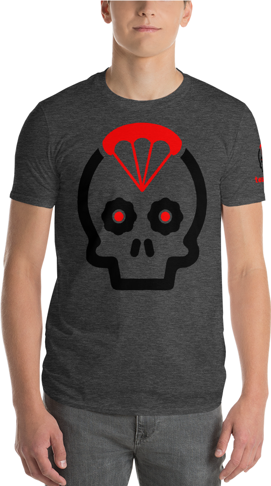 Red Mockup Front Mens Heather Dark Grey (1000x1000), Png Download