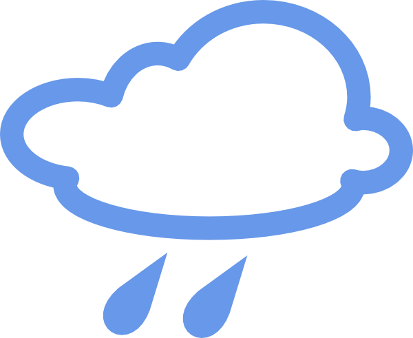 Rainy Weather Symbols - Weather Forecast Symbols Windy (600x491), Png Download