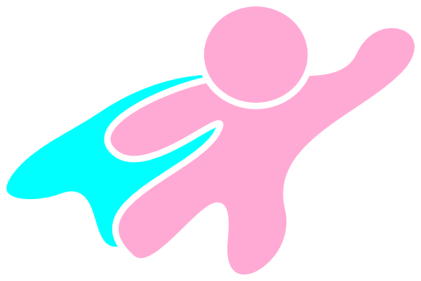 Super Hero Pink And Blue Clip Art At Clkercom Vector - Clip Art (600x401), Png Download