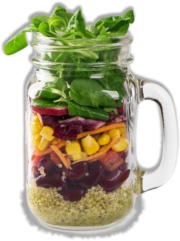 Homemade Vegetable Salad In A Glass Jar Pr594b5 - Salad (700x939), Png Download