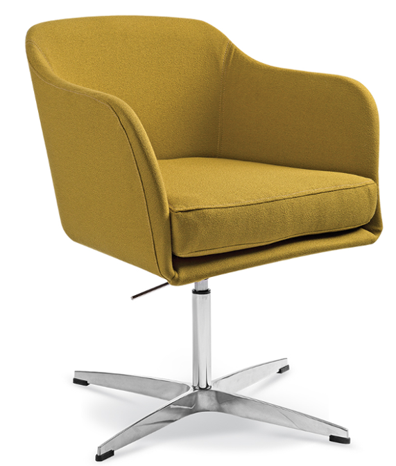 Lobby Armchair Four Prong Aluminium Upholstered - Chair (720x850), Png Download