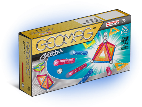 Geomag - Glitter 22 Pieces Magnetic Building Set (500x350), Png Download