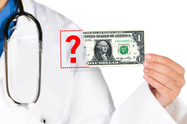 Doctor Holding Money Crop - Business First Dollar Frame - Stainless Steel (silver) (600x400), Png Download