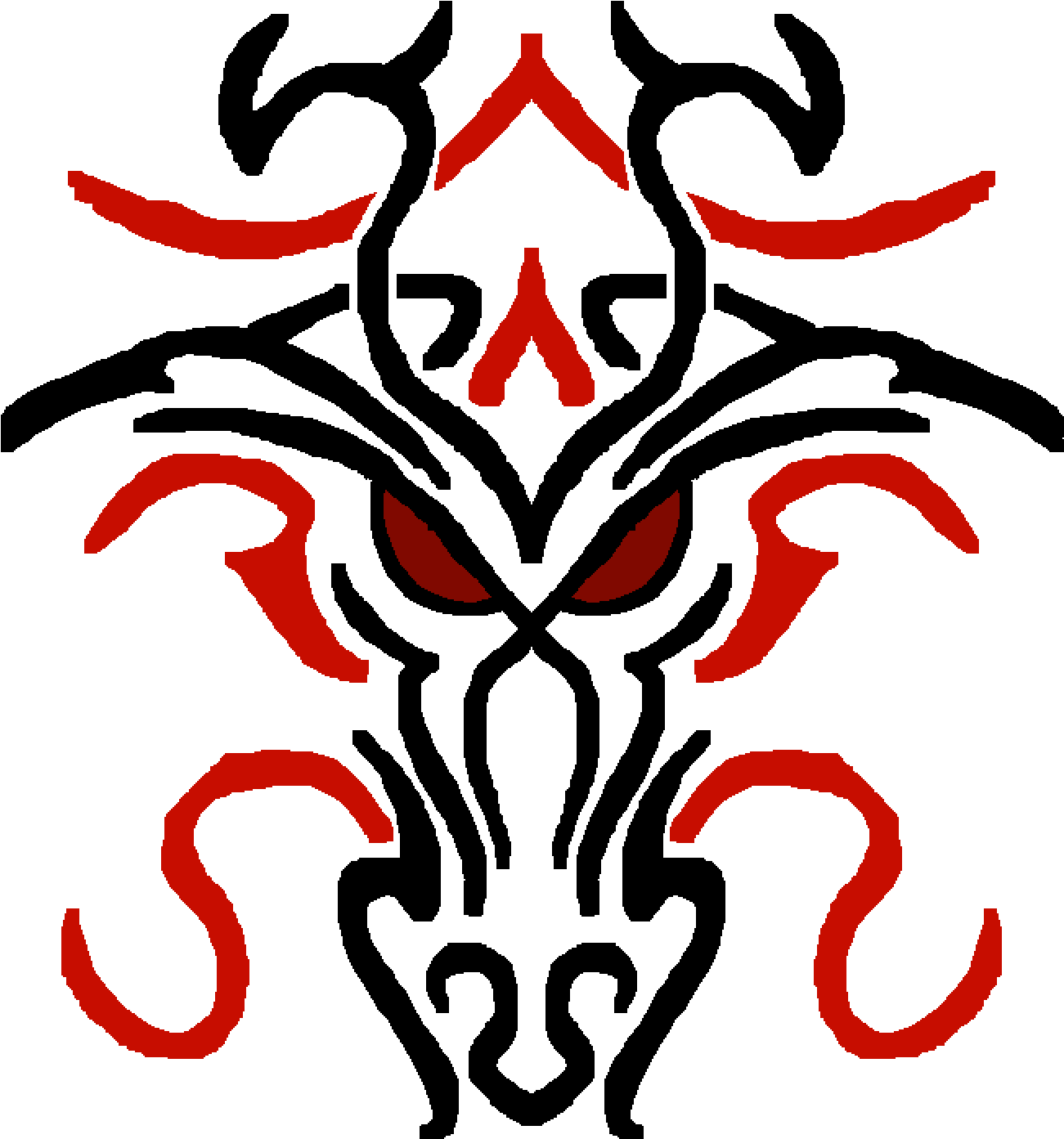 Tribal Dragon - Meh - - Illustration (1300x1400), Png Download