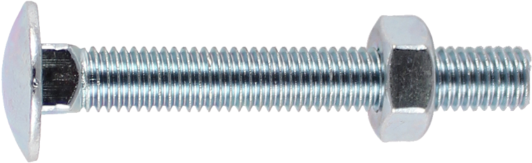 Carriage Bolts & Nuts - Timco 16100cb Carriage Bolt & Hex Nut - Bzp 16.0 (800x263), Png Download