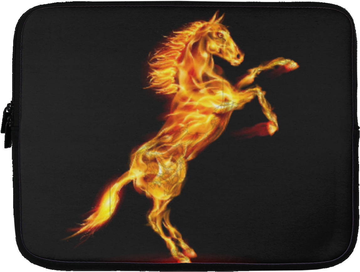 Running Horse Fire Laptop Cover Customcat - Horse Fire (1155x1155), Png Download