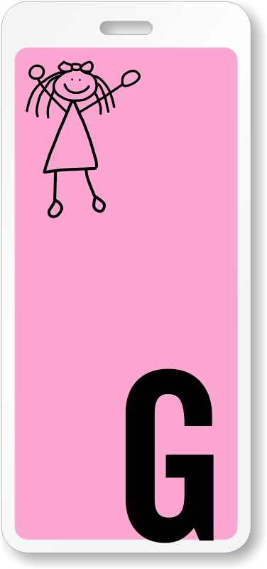 School Restroom Hall Pass Id With Girl Stick Figure - Pink Girl Bathroom School (376x800), Png Download
