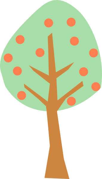 Peach Tree - Peach Tree Clip Art (342x600), Png Download
